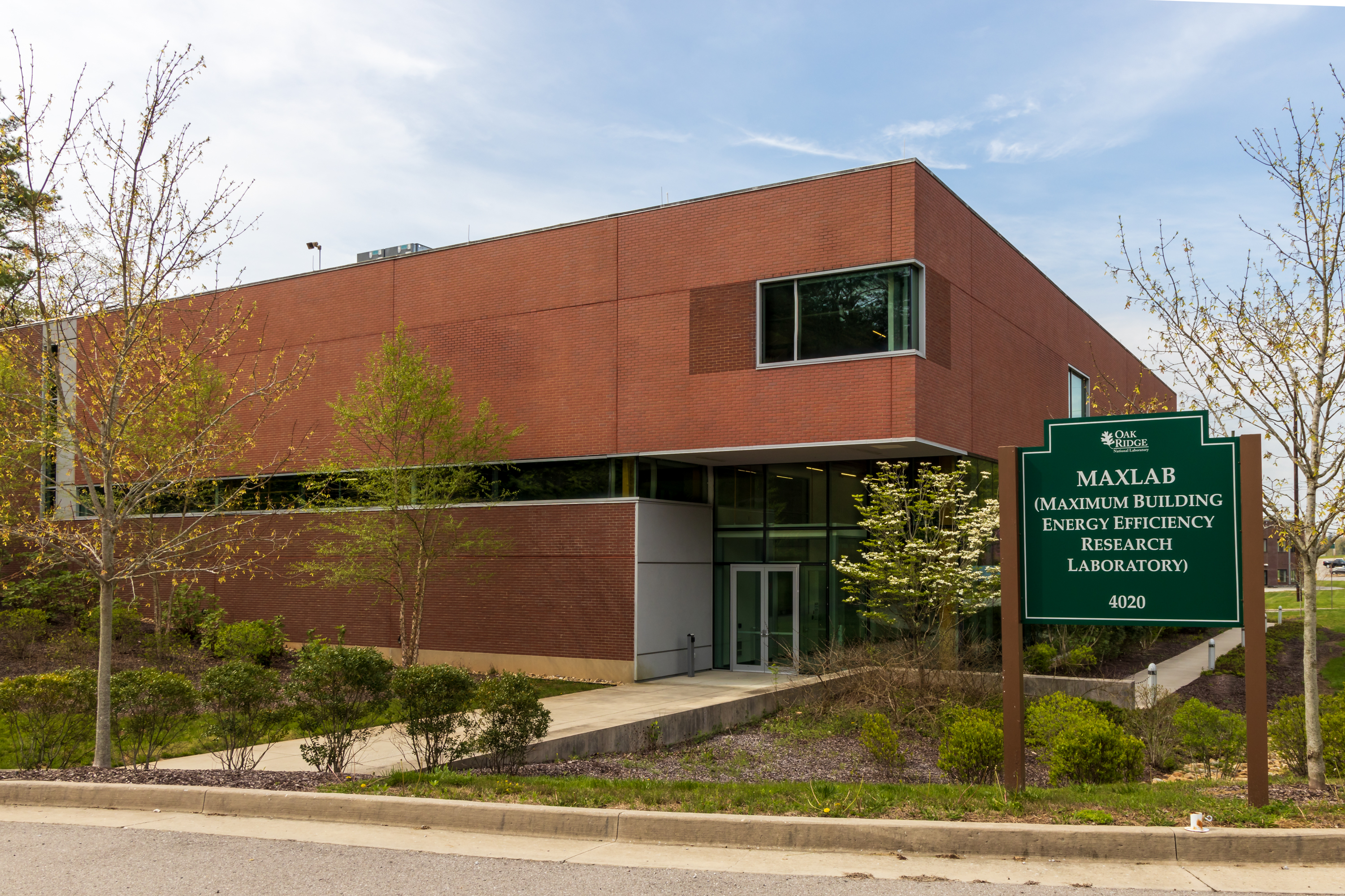 Modern office building with energy-efficient glass facade