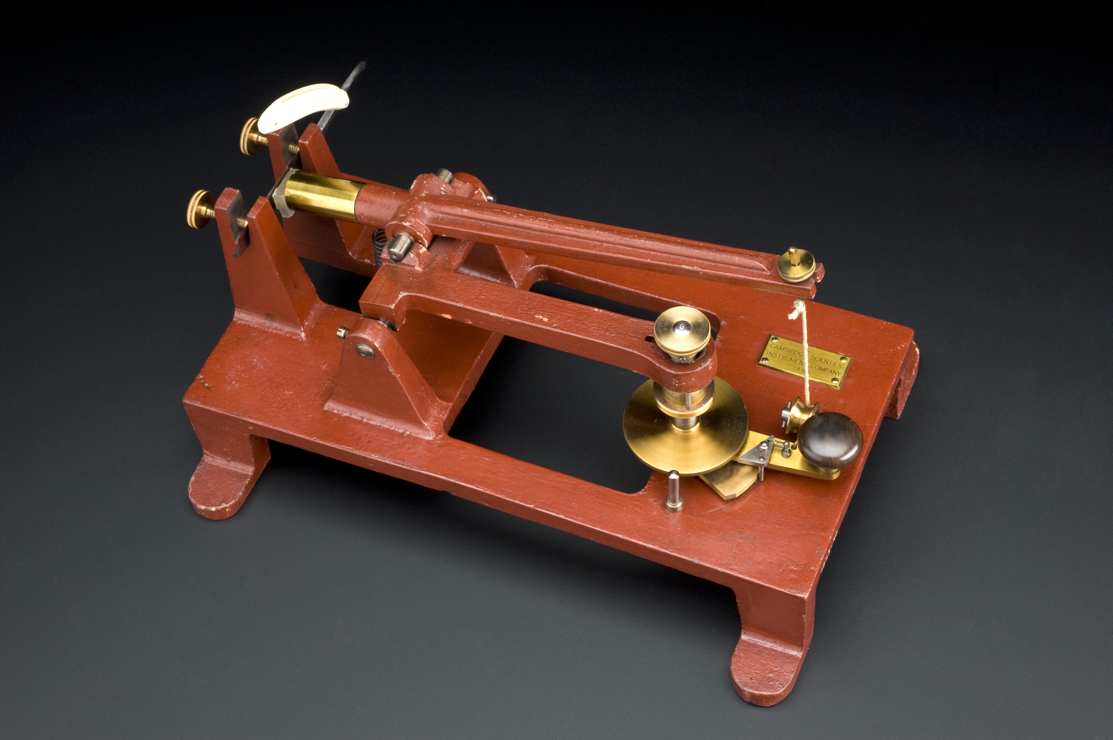 Microscope and slides on a laboratory bench